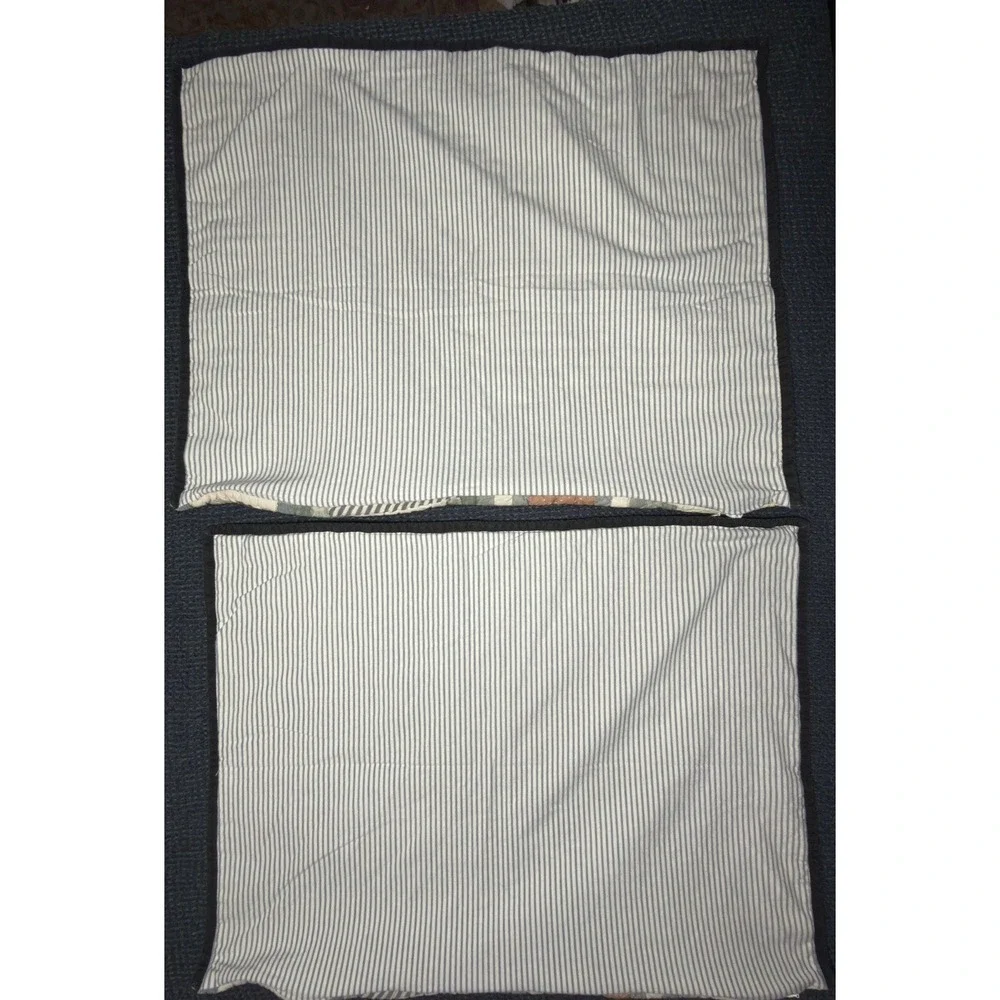 Pottery Barn Sham Set JAXSON Patchwork Quilted STANDARD Cotton Shams Farmhouse